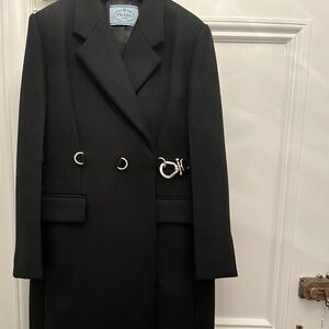 Prada black wool coat